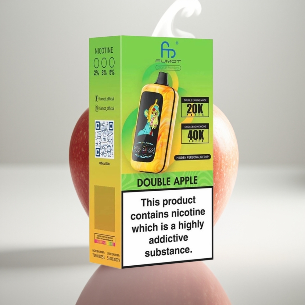 Fumot Digital Monkey 40000 Puffs Dual Mesh Coil Double Apple Disposable Vape