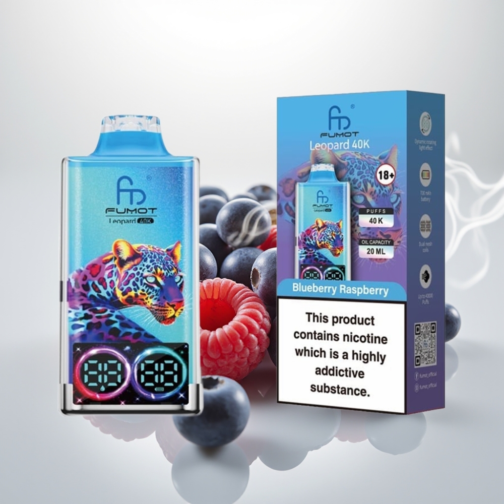 Fumot Leopard 40K Puffs Dual Mesh Blueberry Raspberry Disposable Vape