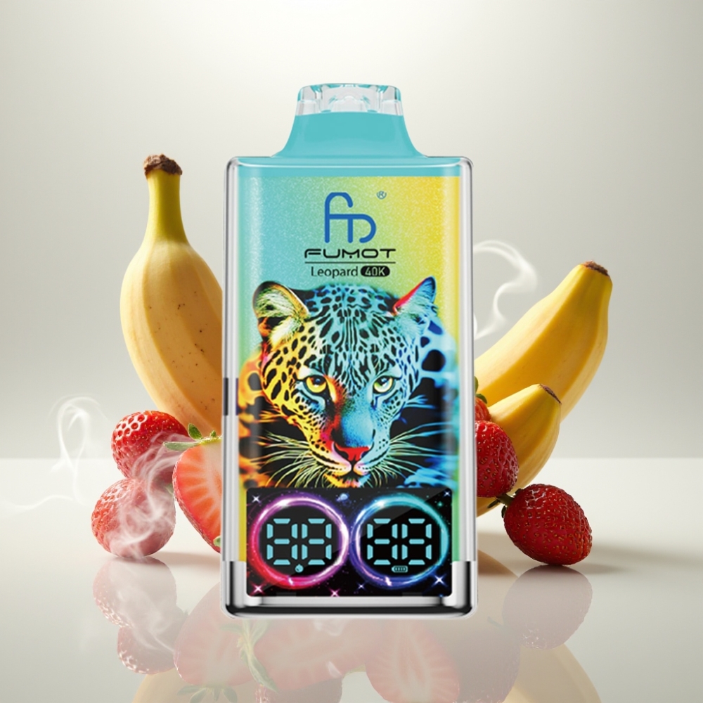 Fumot Leopard 40K Puffs Dual Mesh Strawberry Banana