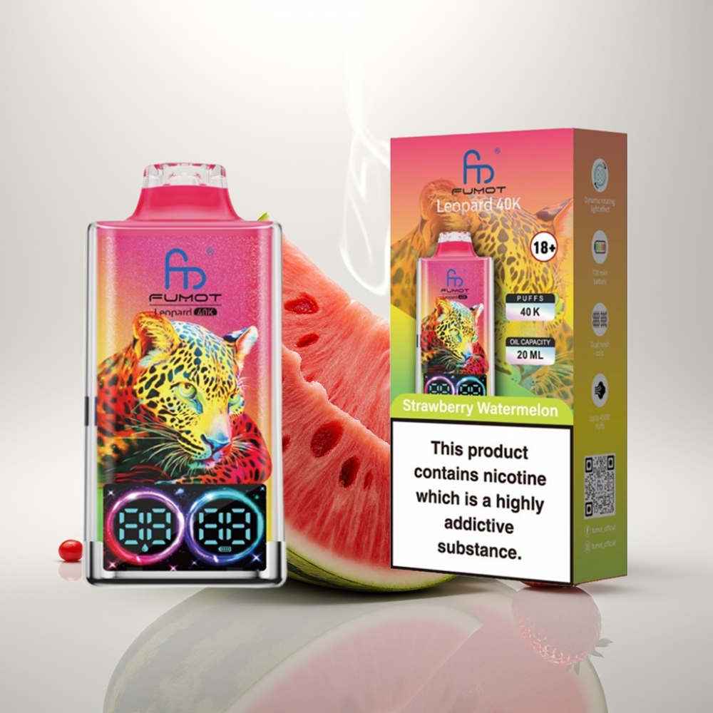 Fumot Leopard 40K Puffs Dual Mesh Strawberry Watermelon