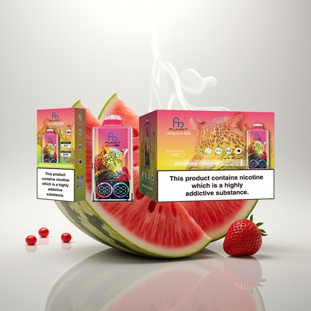 Fumot Leopard 40K Puffs Dual Mesh Strawberry Watermelon