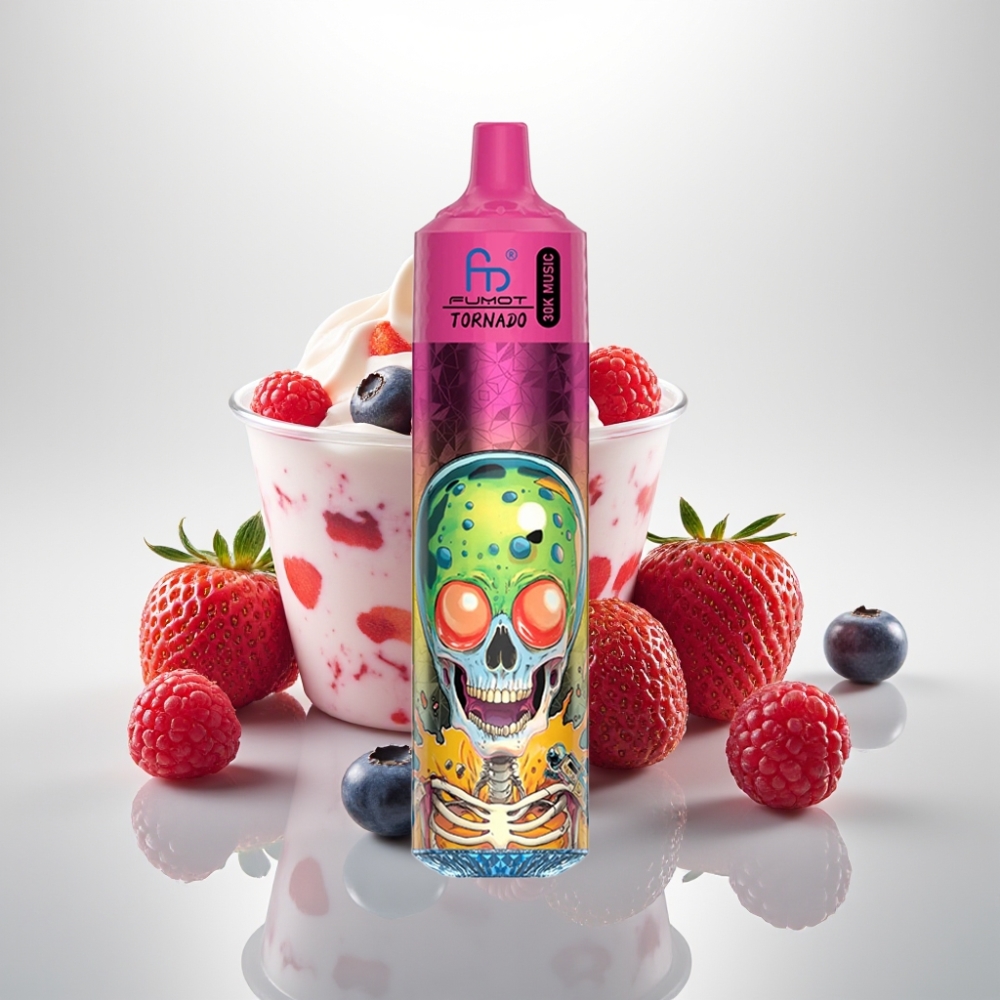 Fumot RandM Tornado 30000 Puffs 30mL 5 Blueberry Strawberry Raspberry Ice Cream