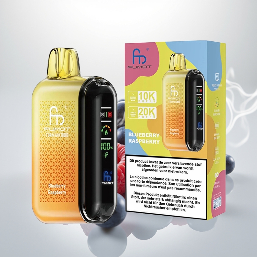 Fumot Tornado 20000 Puffs Dual Mesh 20ml Blueberry Raspberry