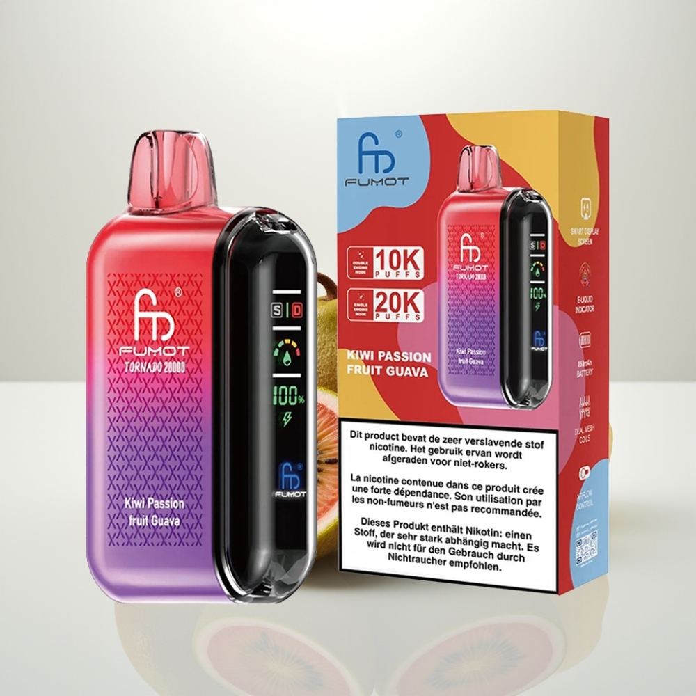 Fumot Tornado 20000 Puffs Dual Mesh 20ml Kiwi Passion Fruit Guava