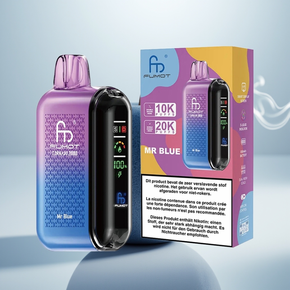 Fumot Tornado 20000 Puffs Dual Mesh 20ml Mr Blue