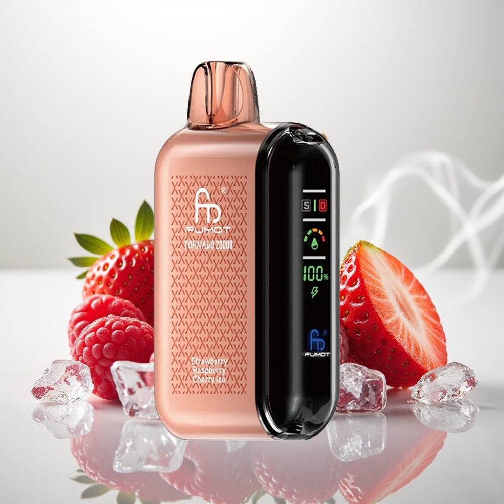 Fumot Tornado 20000 Puffs Dual Mesh 20ml Strawberry Raspberry Cherry Ice