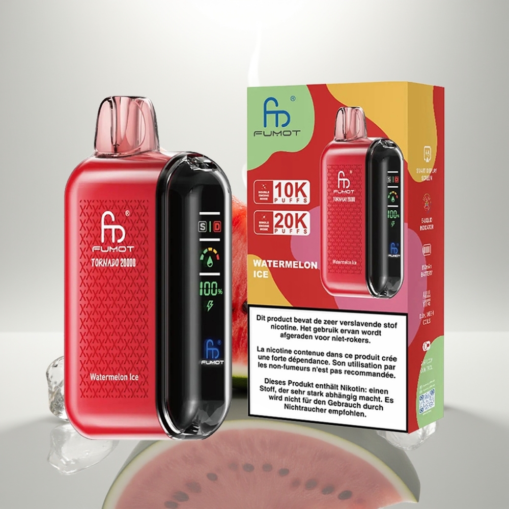 Fumot Tornado 20000 Puffs Dual Mesh 20ml Watermelon Ice