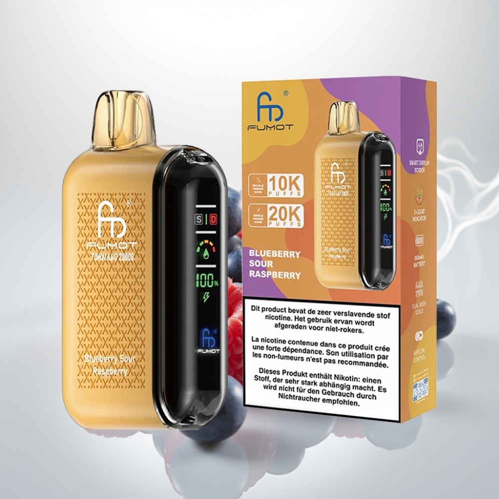 Fumot Tornado 20000 Puffs Dual Mesh Airflow Blueberry Sour Raspberry