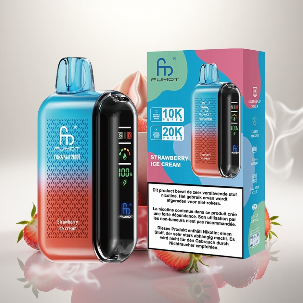 Fumot Tornado 20000 Puffs Dual Mesh Strawberry Ice Cream