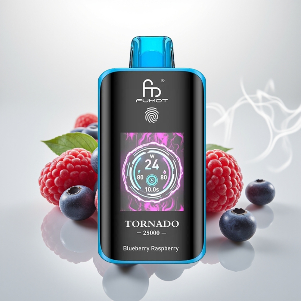 Fumot Tornado 25000 Puffs HD Screen 20ml Blueberry Raspberry
