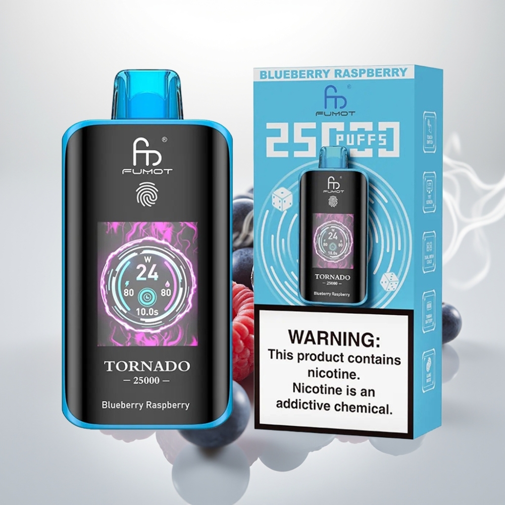 Fumot Tornado 25000 Puffs HD Screen 20ml Blueberry Raspberry