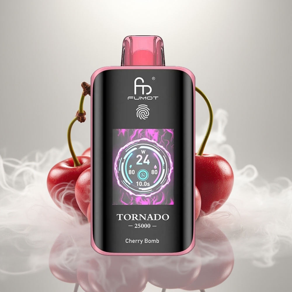 Fumot Tornado 25000 Puffs HD Screen 20ml Cherry Bomb