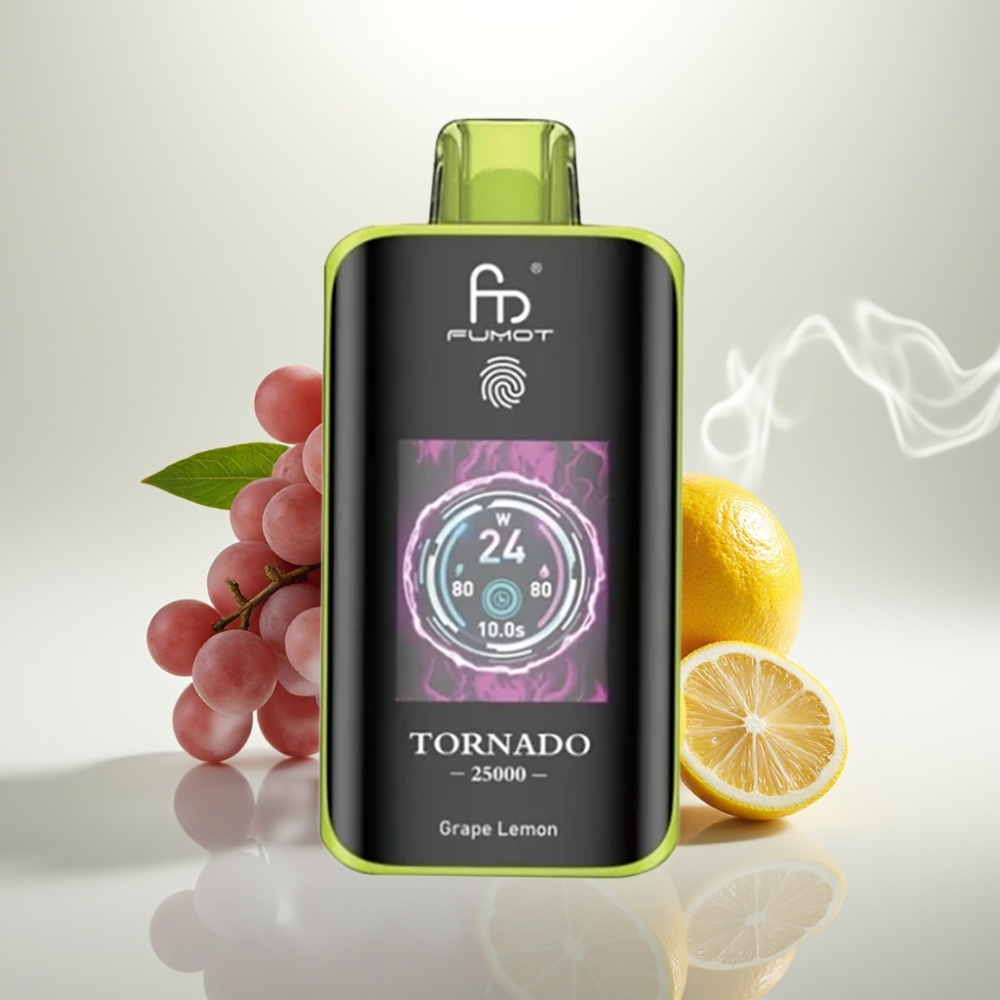 Fumot Tornado 25000 Puffs HD Screen 20ml Grape Lemon