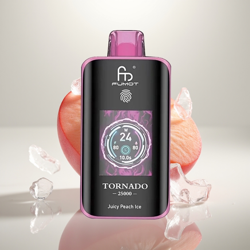 Fumot Tornado 25000 Puffs HD Screen 20ml Juicy Peach Ice