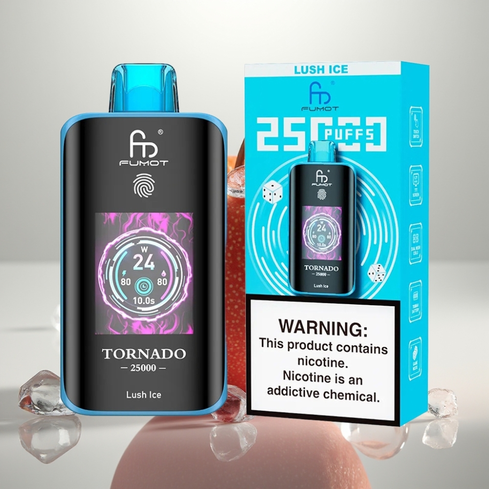 Fumot Tornado 25000 Puffs HD Screen 20ml Lush Ice