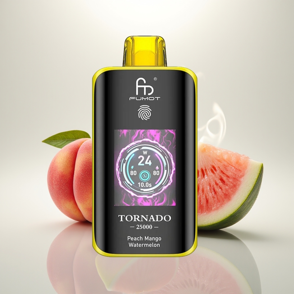 Fumot Tornado 25000 Puffs HD Screen 20ml Peach Mango Watermelon