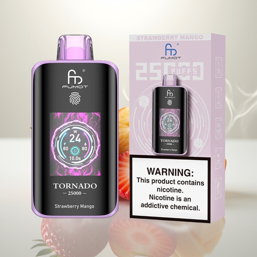 Fumot Tornado 25000 Puffs HD Screen 20ml Strawberry Mango