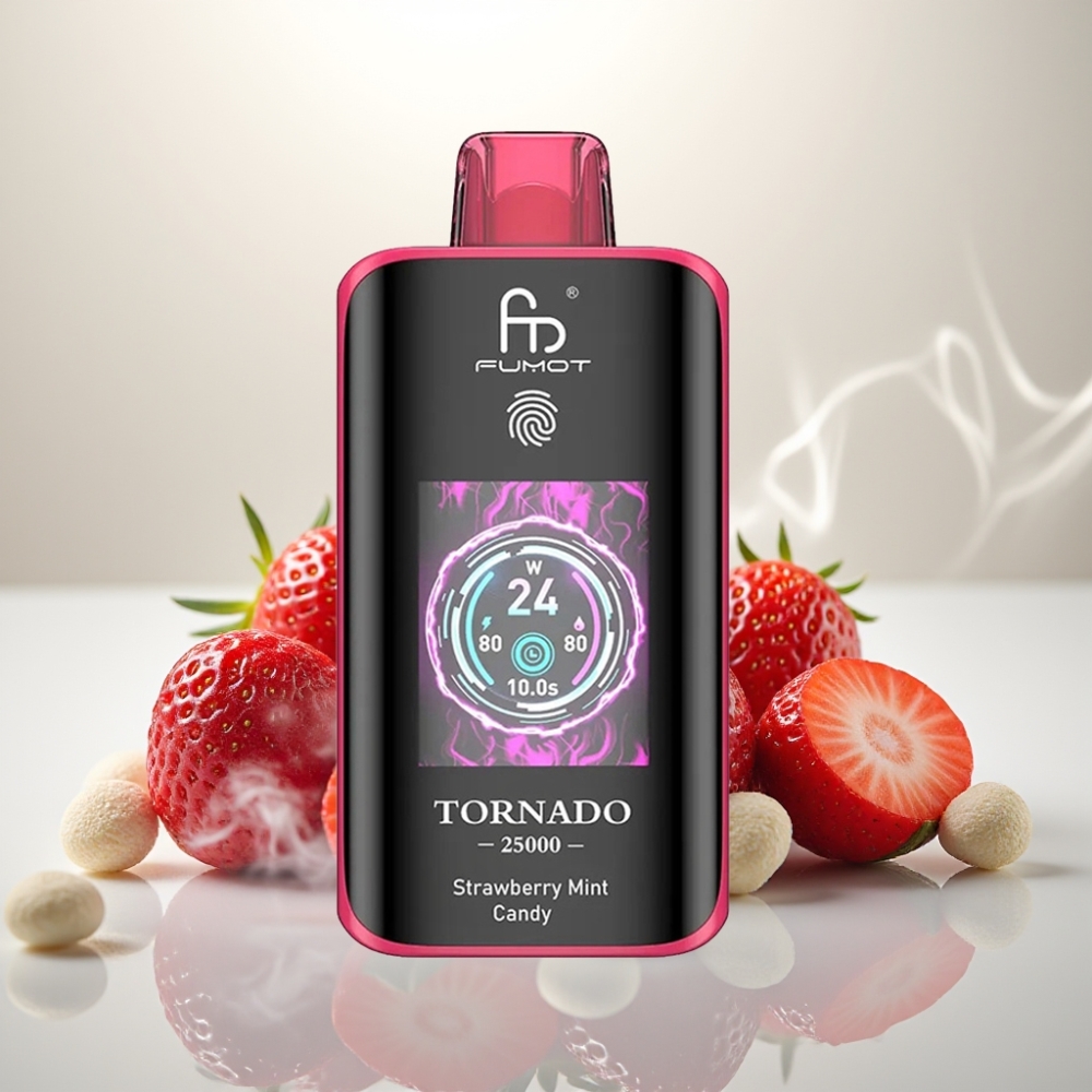 Fumot Tornado 25000 Puffs HD Screen 20ml Strawberry Mint Candy