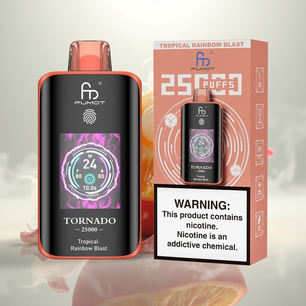 Fumot Tornado 25000 Puffs HD Screen 20ml Tropical Rainbow Blast