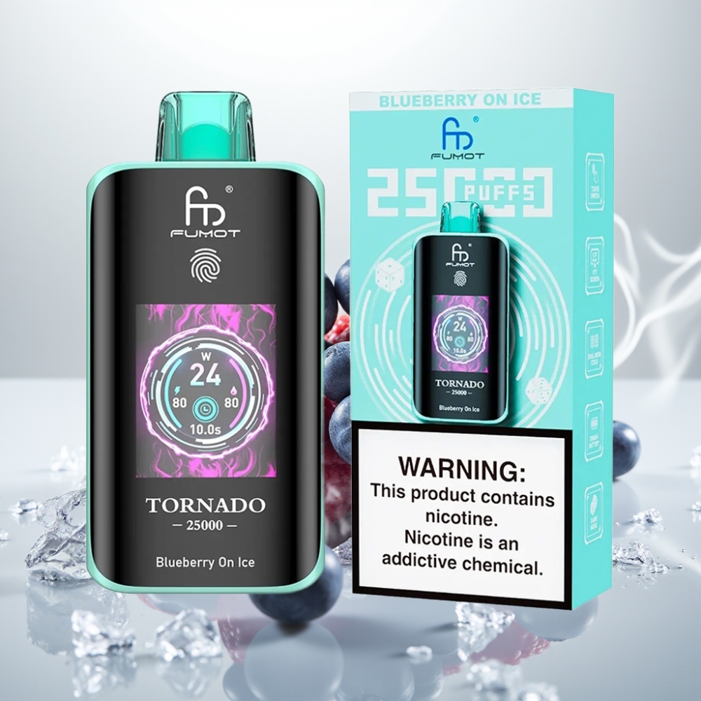 Fumot Tornado 25000 Puffs HD Screen 700mAh Blueberry On Ice