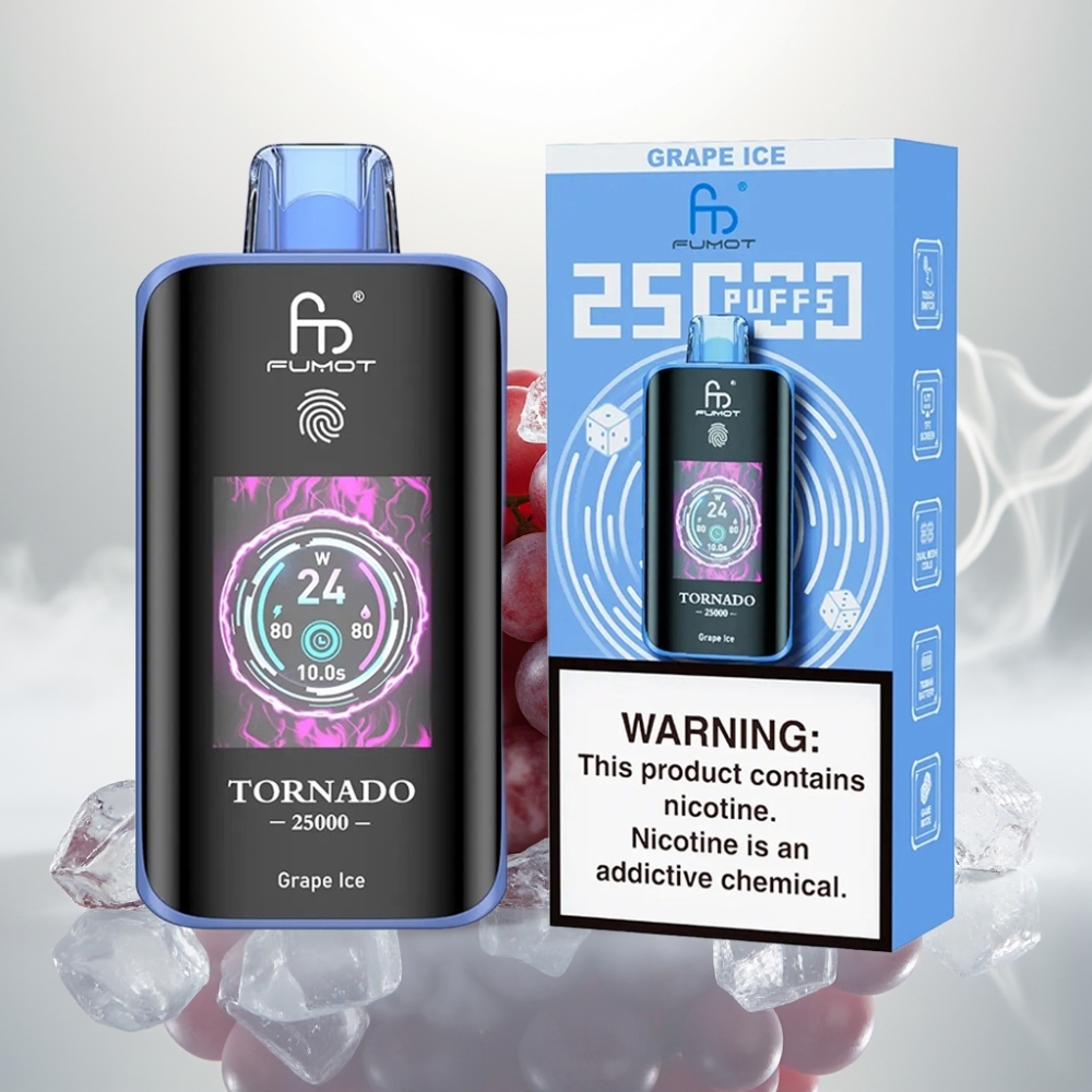 Fumot Tornado 25000 Puffs HD Screen 700mAh Grape Ice