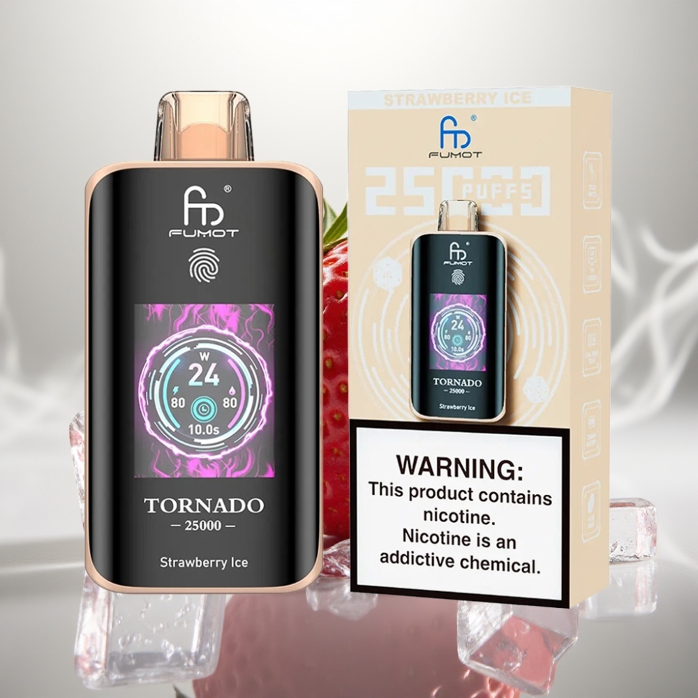Fumot Tornado 25000 Puffs HD Screen 700mAh Strawberry Ice