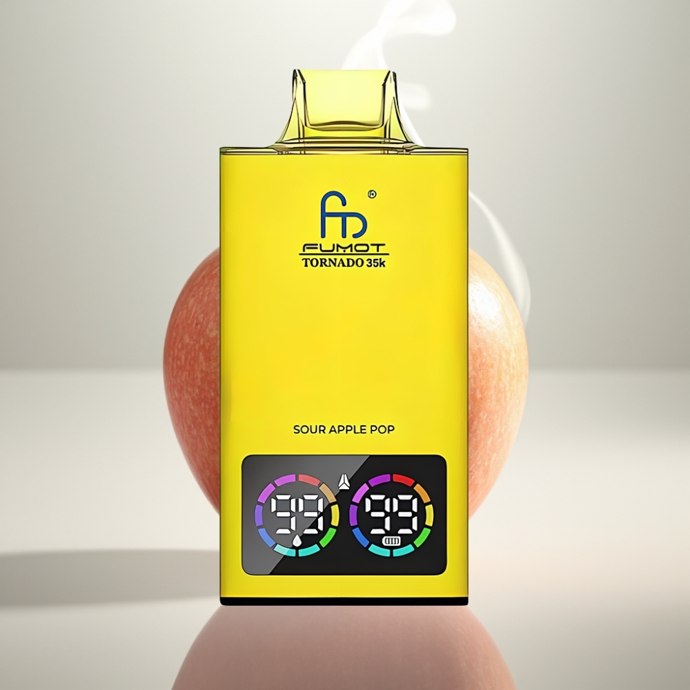 Fumot Tornado 35000 Dual Mesh Fast Charge Sour Apple Pop Disposable Vape