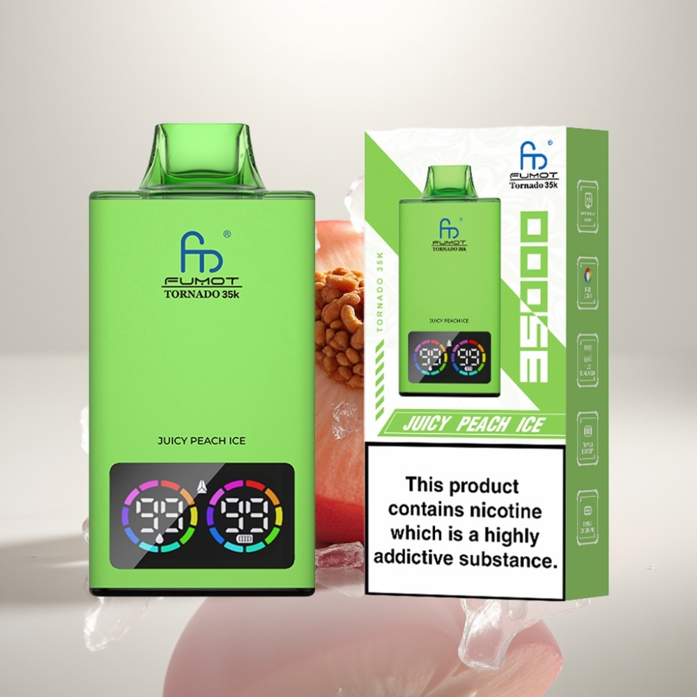 Fumot Tornado 35000 Dual Mesh RGB Fast Charge USB-C Juicy Peach Ice
