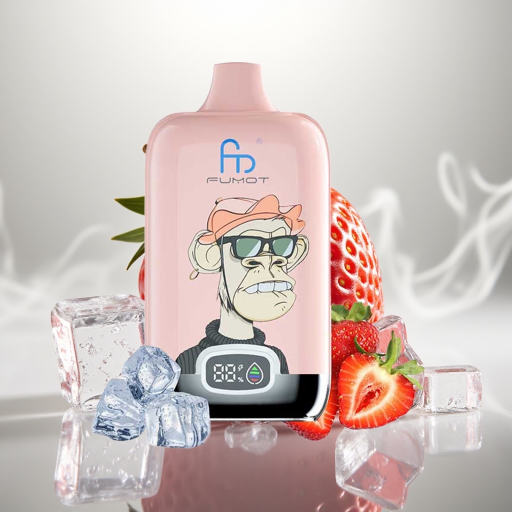 Fumot Tornado Digital Box 12000 Puffs Mesh Strawberry Ice