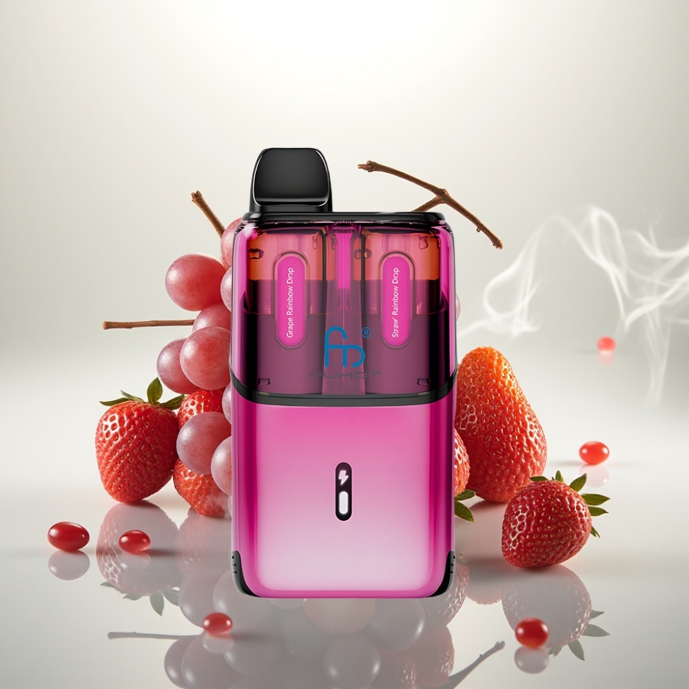 Fumot Ultra T32000 800mAh Mesh Grape Rainbow Drops - Straw Rainbow Drops