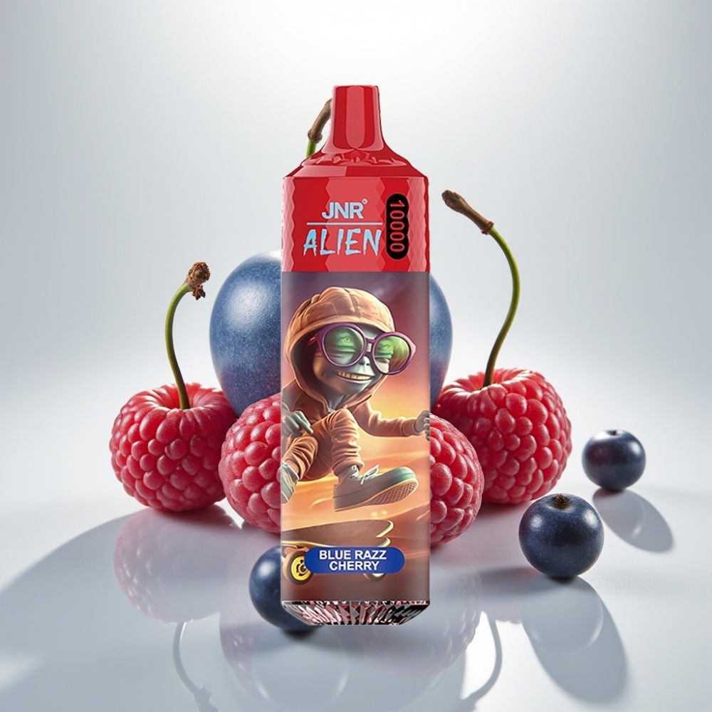 JNR Alien 10000 Puffs 850mAh RGB Blue Razz Cherry