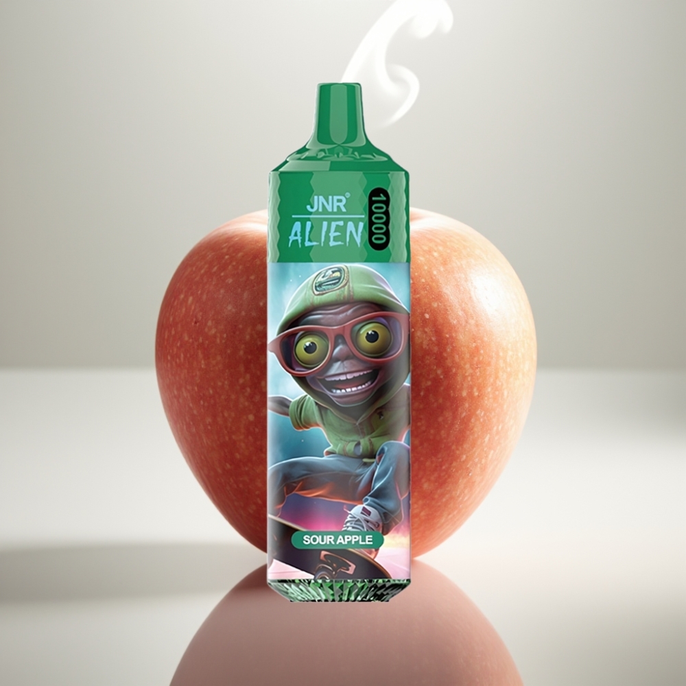 JNR Alien 10000 Puffs RGB LED Mesh Coil Sour Apple