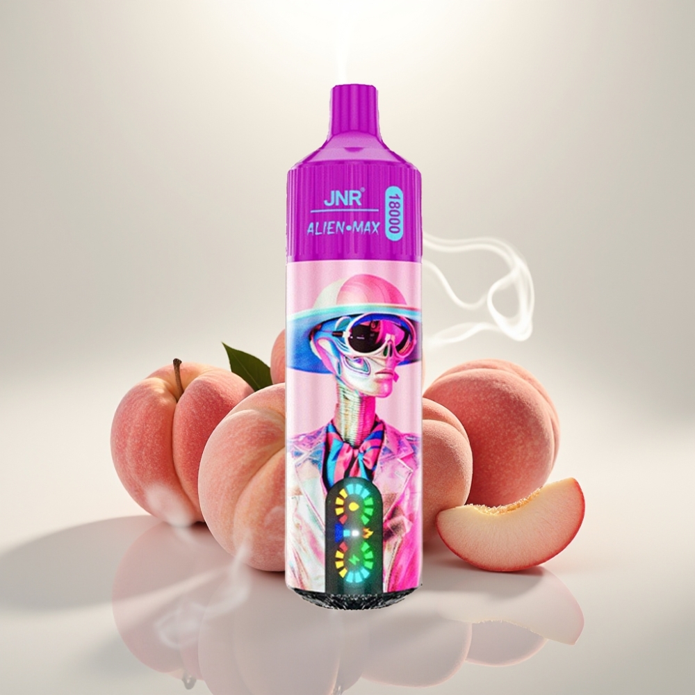 JNR Alien Max 18000 Puffs Dual Mesh 28ml White Peach Razz