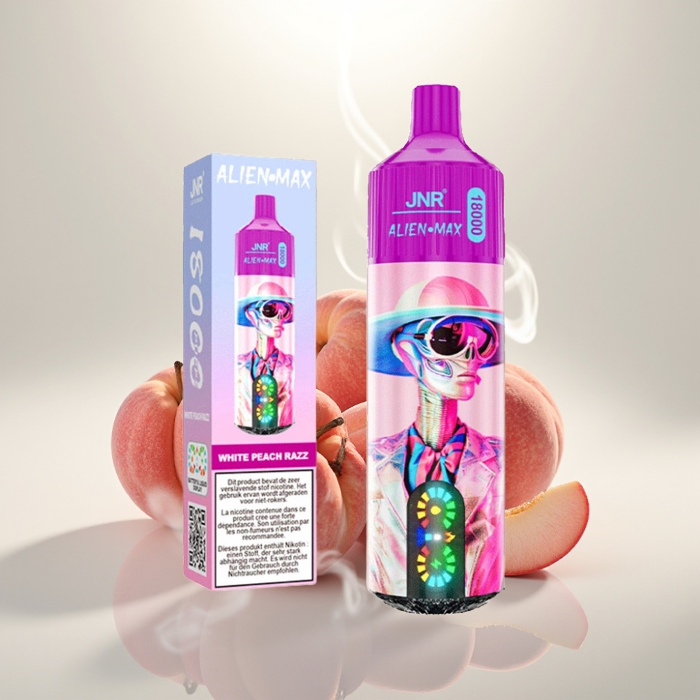 JNR Alien Max 18000 Puffs Dual Mesh 28ml White Peach Razz