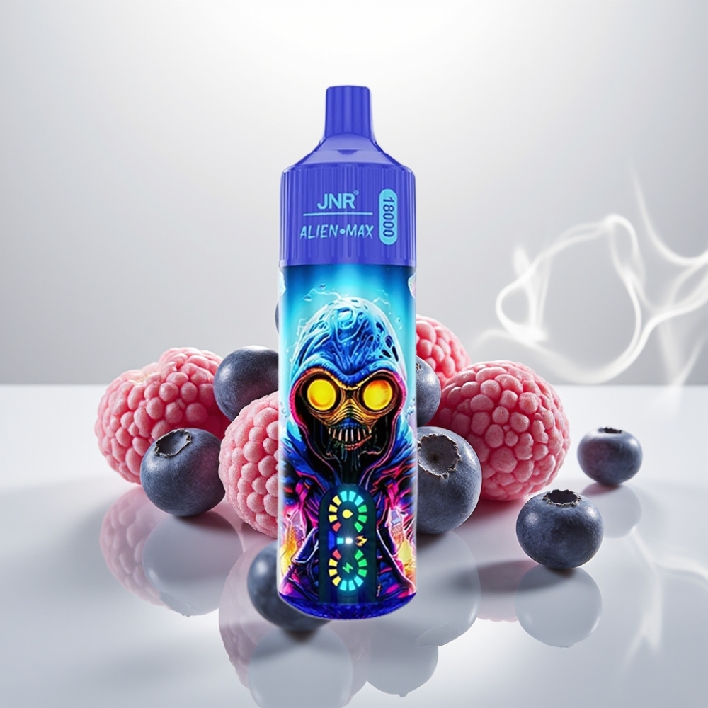 JNR Alien Max 18000 Puffs Dual Mesh LED Blueberry Bubblegum