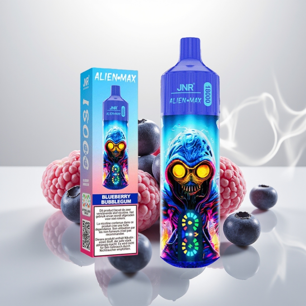 JNR Alien Max 18000 Puffs Dual Mesh LED Blueberry Bubblegum