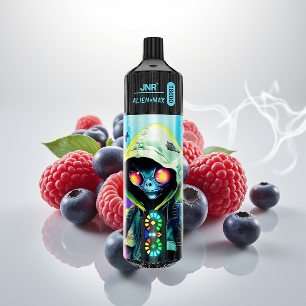 JNR Alien Max 18000 Puffs Dual Mesh LED Blueberry Raspberry
