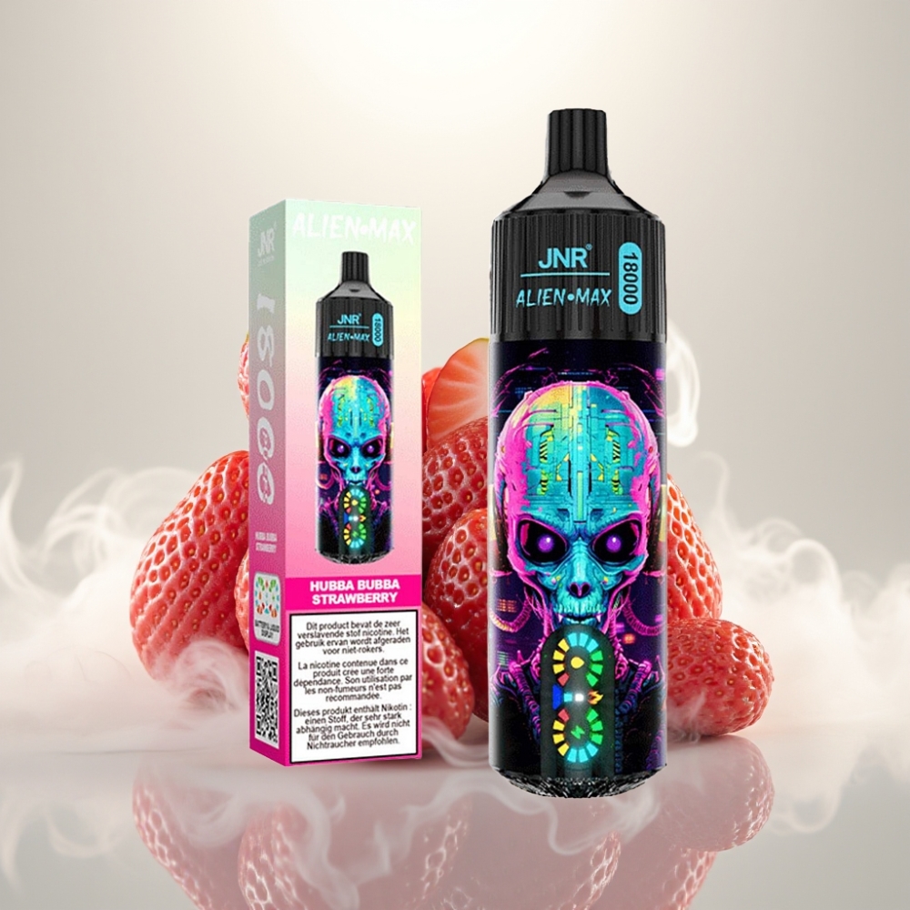 JNR Alien Max 18000 Puffs Dual Mesh LED Hubba Bubba Strawberry