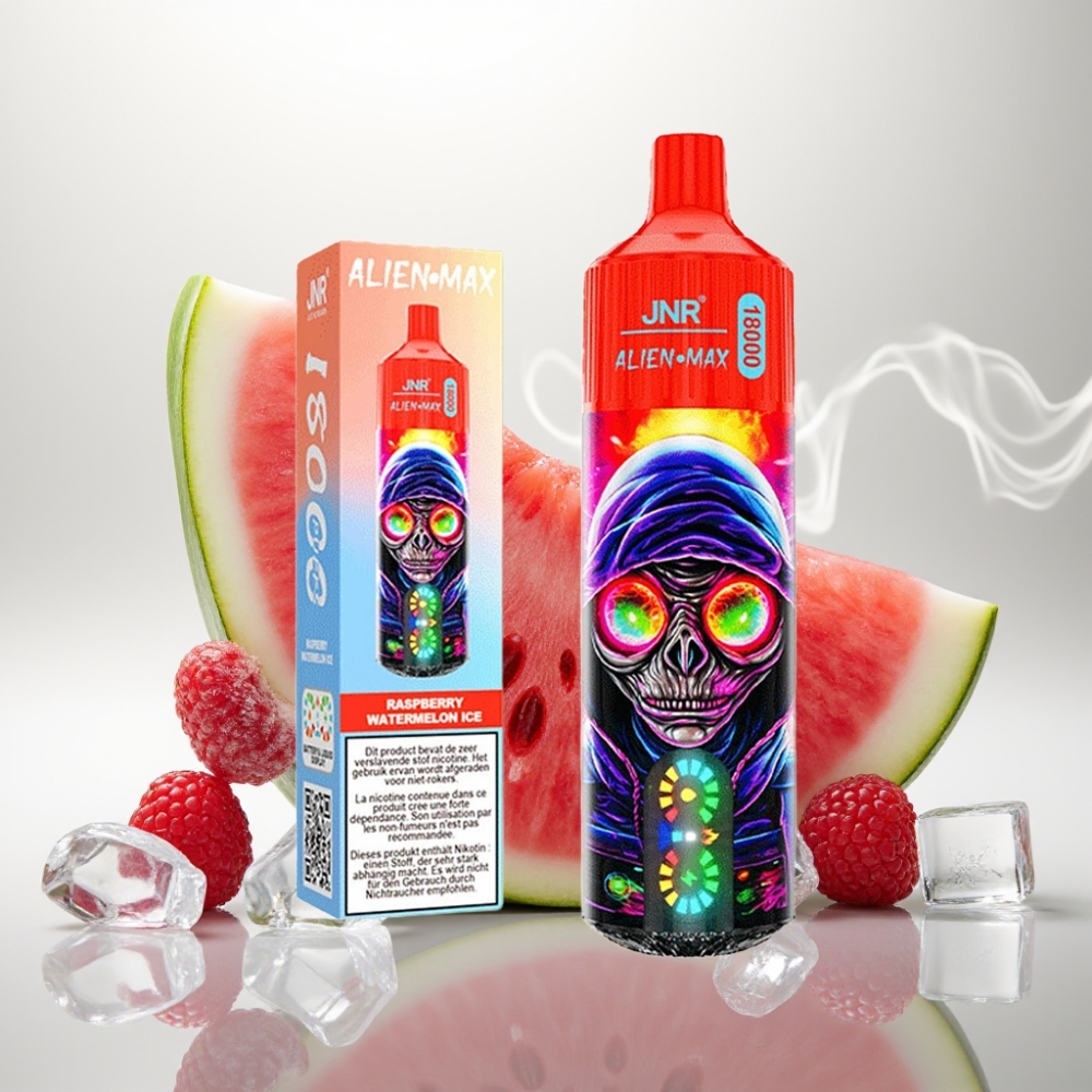 JNR Alien Max 18000 Puffs Dual Mesh LED Raspberry Watermelon Ice