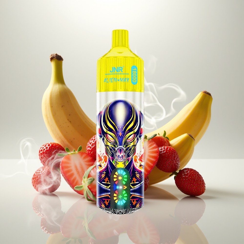 JNR Alien Max 18000 Puffs Dual Mesh LED Strawberry Banana