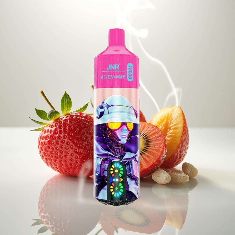 JNR Alien Max 18000 Puffs Dual Mesh LED Strawberry Kiwi