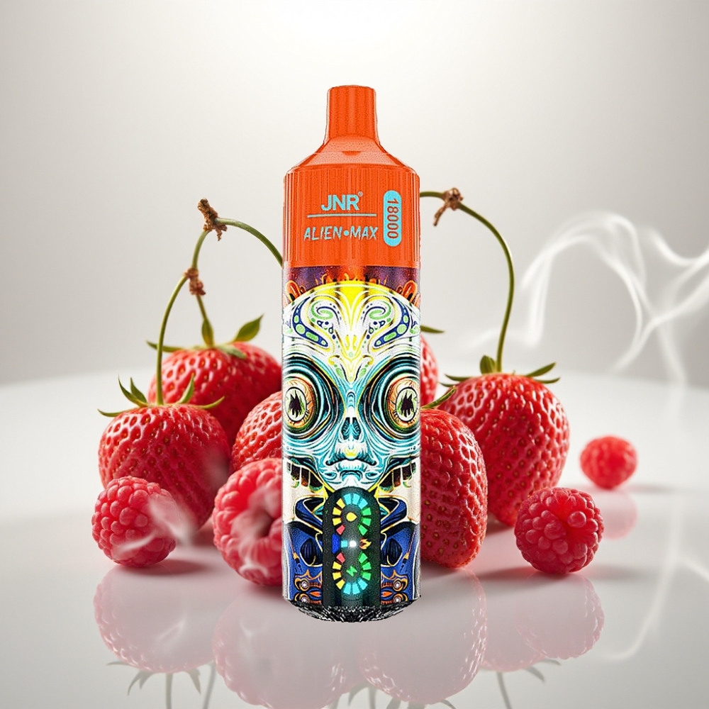 JNR Alien Max 18000 Puffs Dual Mesh LED Strawberry Raspberry Cherry