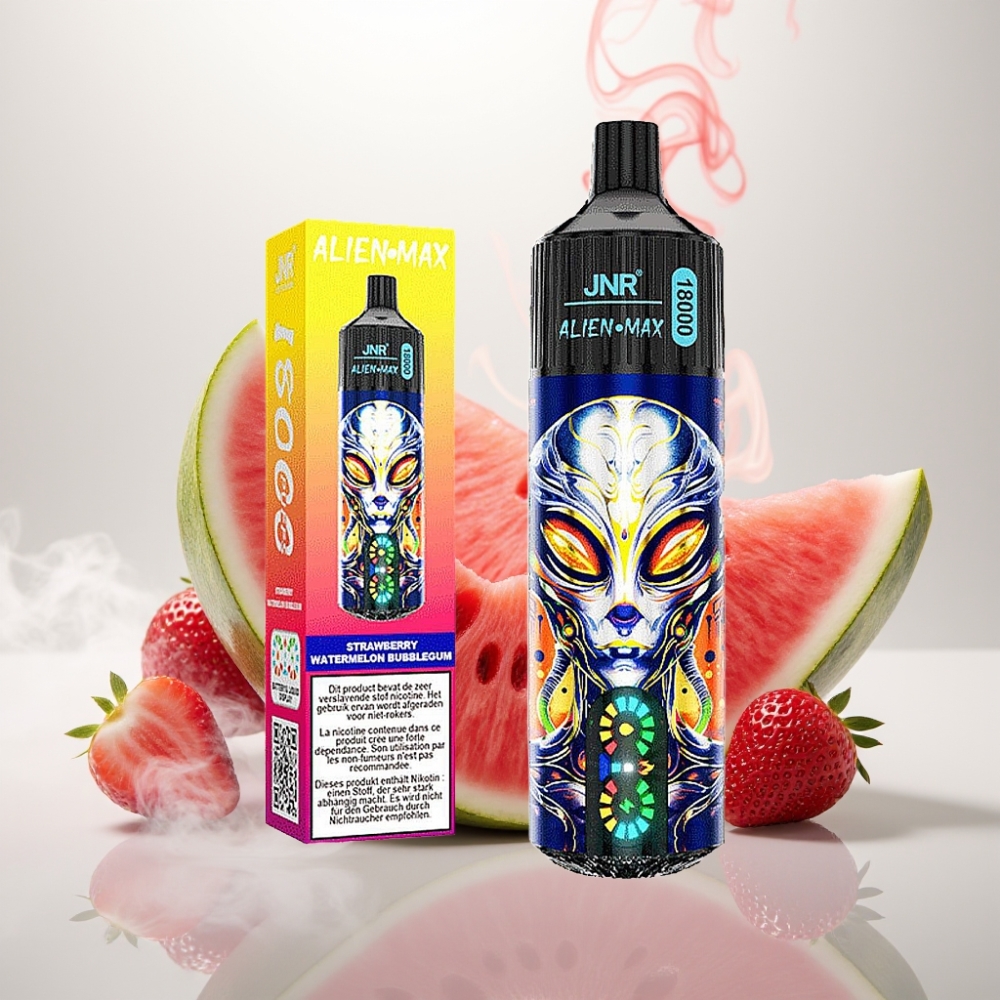 JNR Alien Max 18000 Puffs Dual Mesh LED Strawberry Watermelon Bubblegum