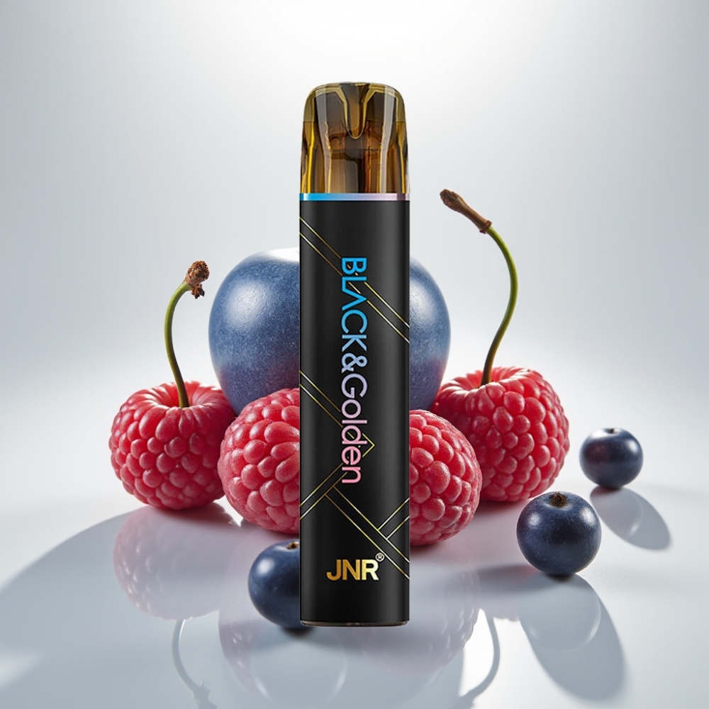 JNR BlackGolden 800 Puffs 550mAh Blue Razz Cherry Disposable Vape