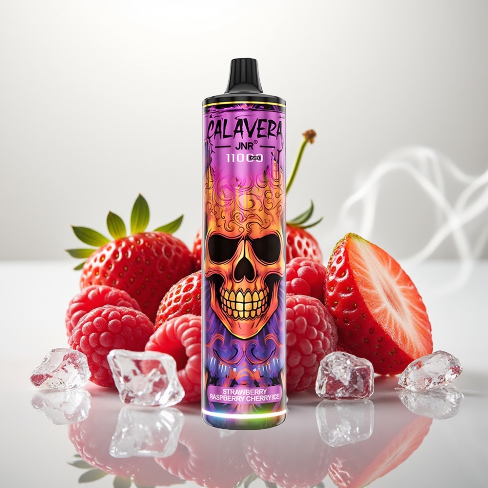 JNR Calavera 11000 Puffs 850mAh Mesh Strawberry Raspberry Cherry Ice