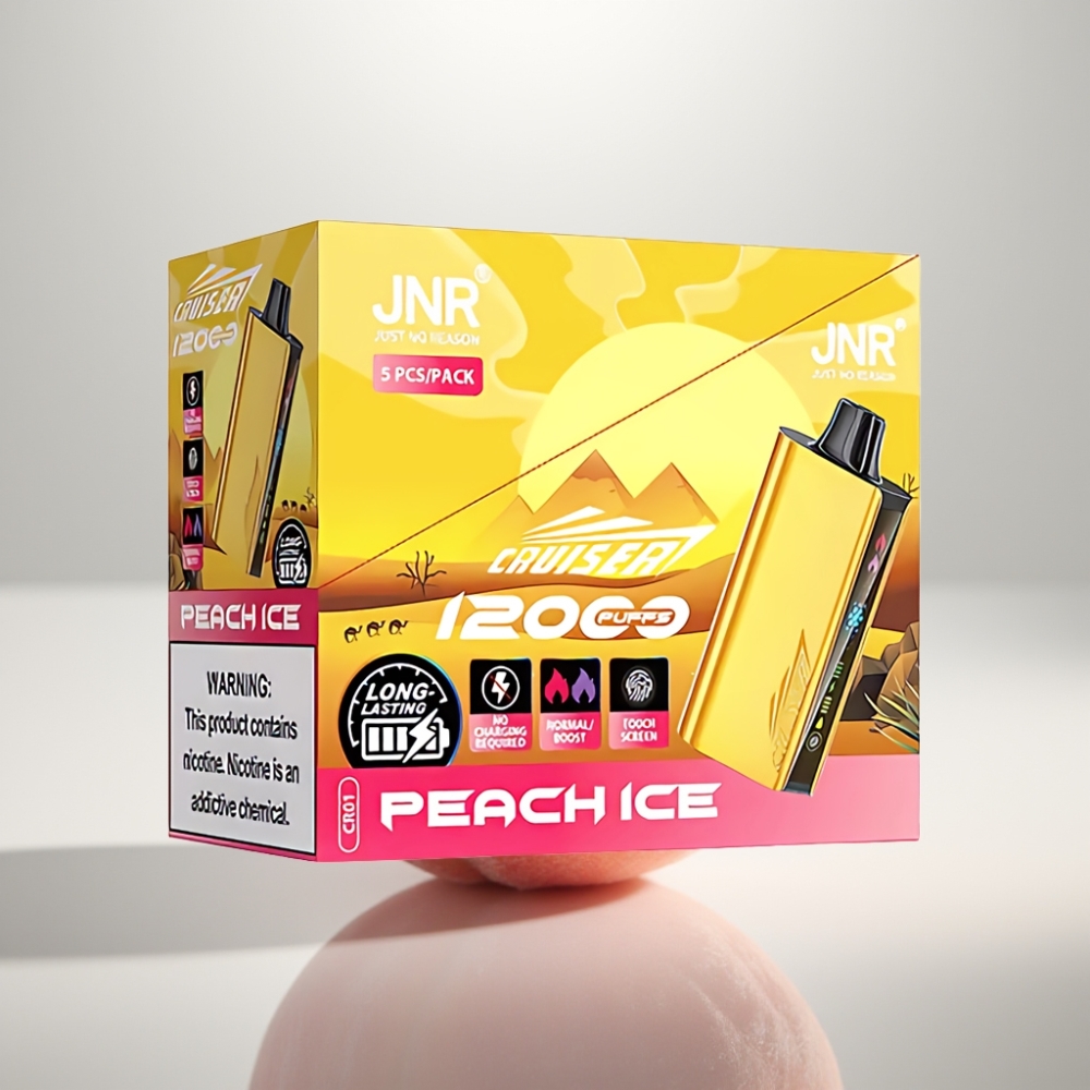 JNR Cruiser 12000 Puffs No-Charge Disposable Vape Dual Mesh Peach Ice