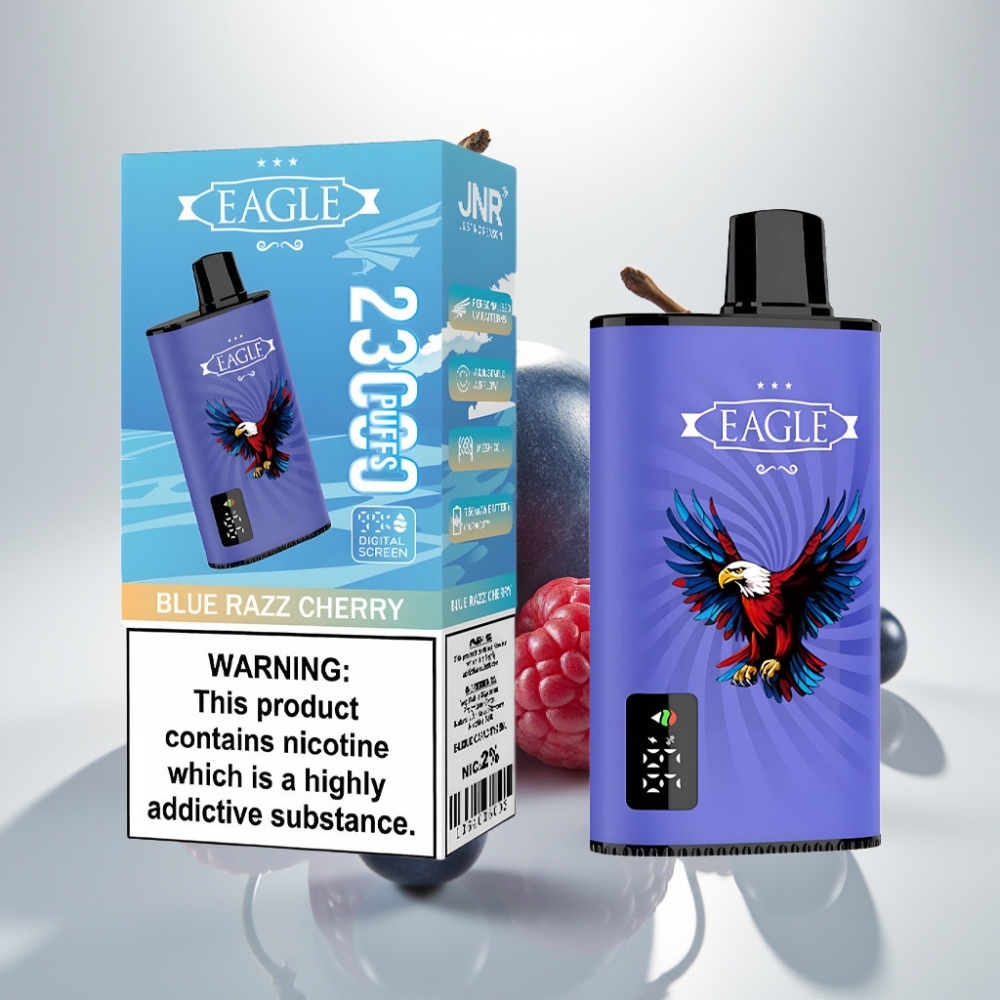 JNR EAGLE Smart 23000 Puffs Digital Screen Adjustable Airflow Blue Razz Cherry