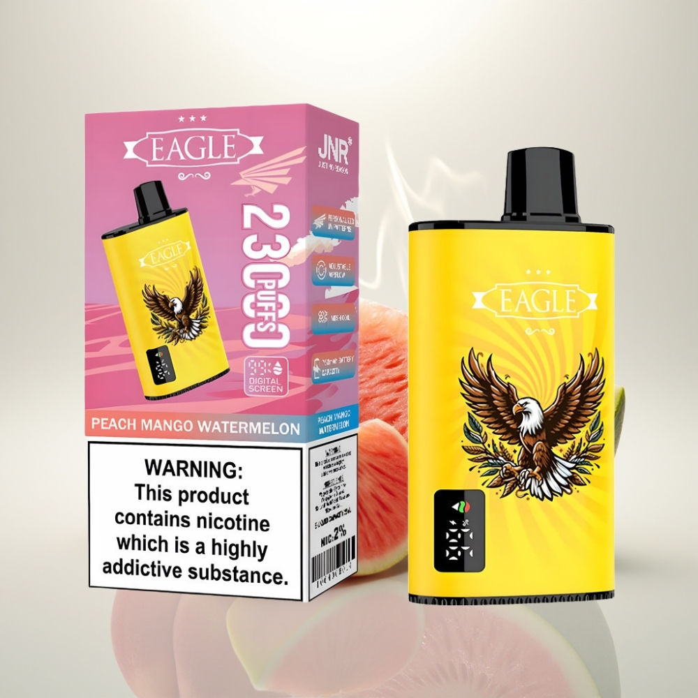 JNR EAGLE Smart 23000 Puffs Digital Screen Adjustable Airflow Peach Mango Watermelon