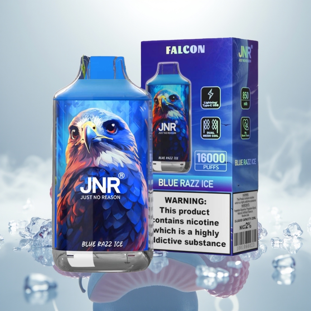 JNR Falcon 16000 Puffs Dual Mesh 22ml Blue Razz Ice