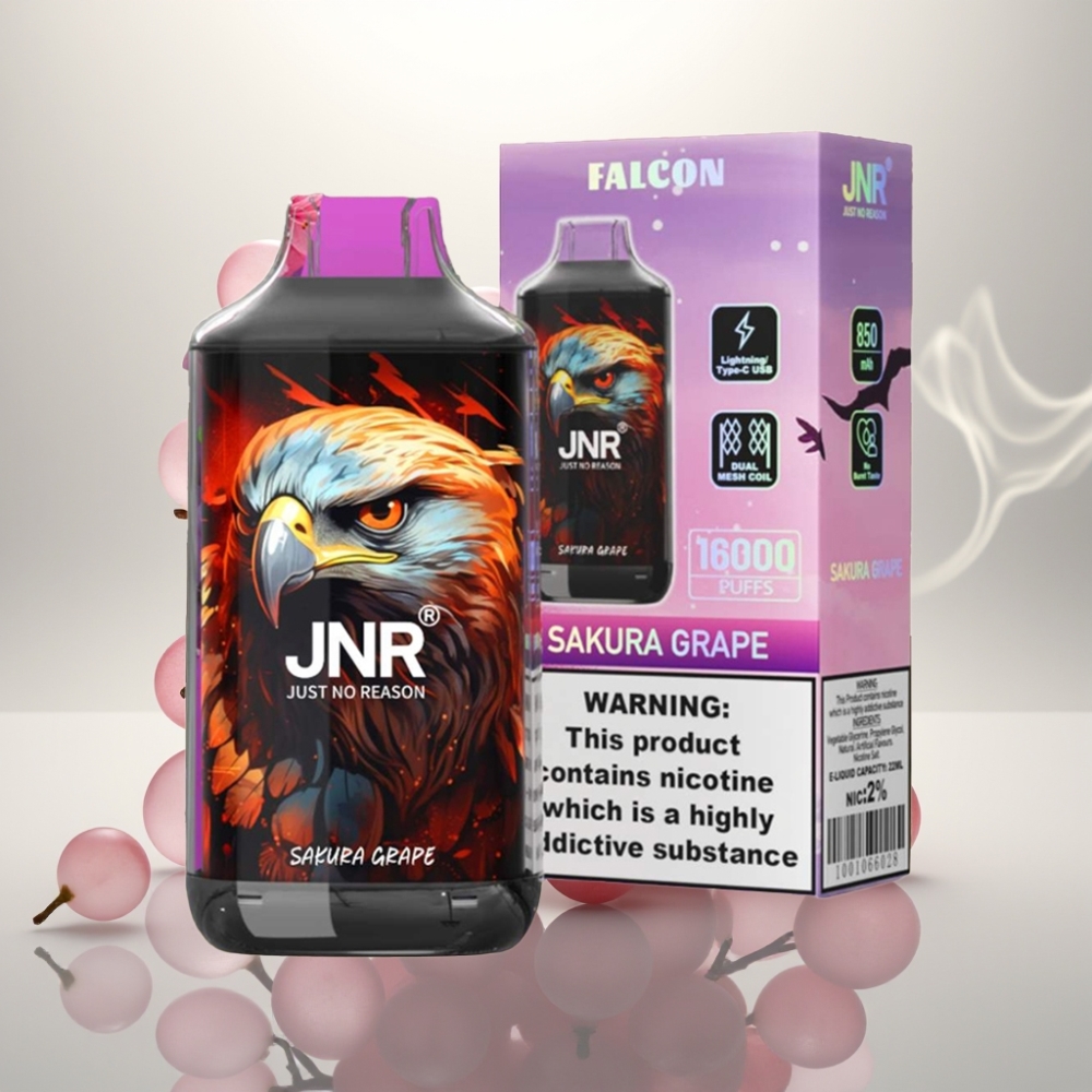 JNR Falcon 16000 Puffs Dual Mesh 22ml Sakura Grape